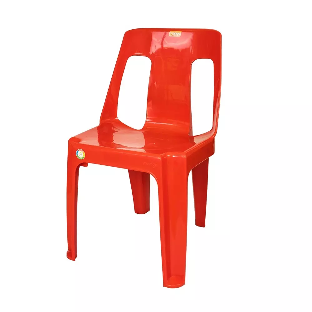 Mango Power Chair With Armless Mystic Red 200 Kg Load Bearing Capacity Polypropylene Plastic Medium Back for Home & School Use