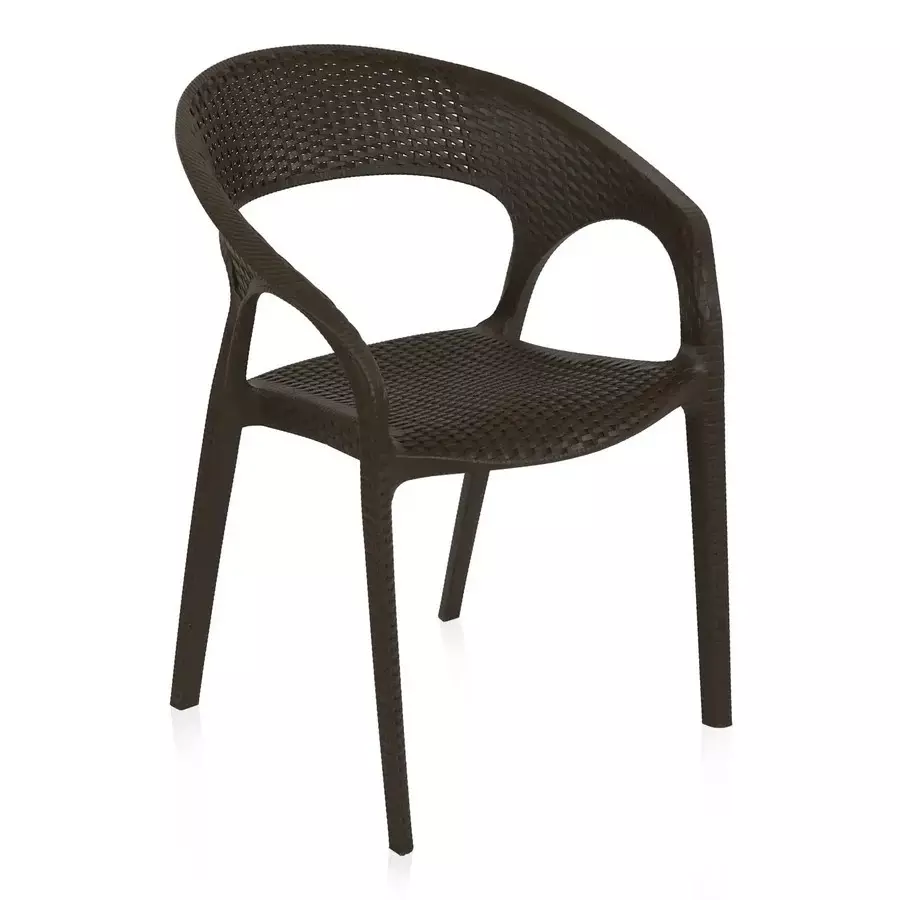Nilkamal Club Plastic Armrest Chair 125 Kg Weight Capacity Season Rust Brown Color