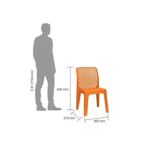 italica-oxy-series-plastic-armless-chair-orange-color-5205