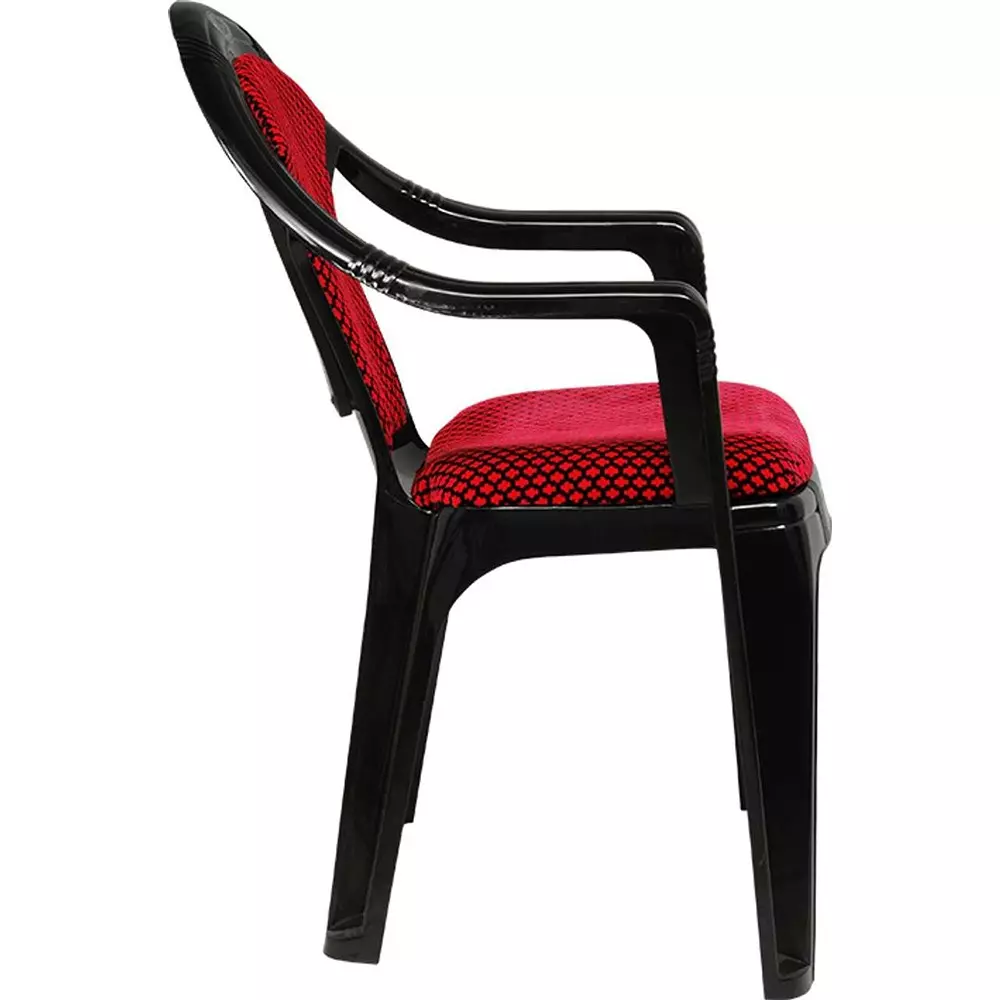 swagath-adore-cafeteria-cushioned-chair-with-arm-rest-plastic-black-body-with-red-cushioned-seat-82x59x59-cm-size-adore-bkbr-2-pack-of-2-pcs