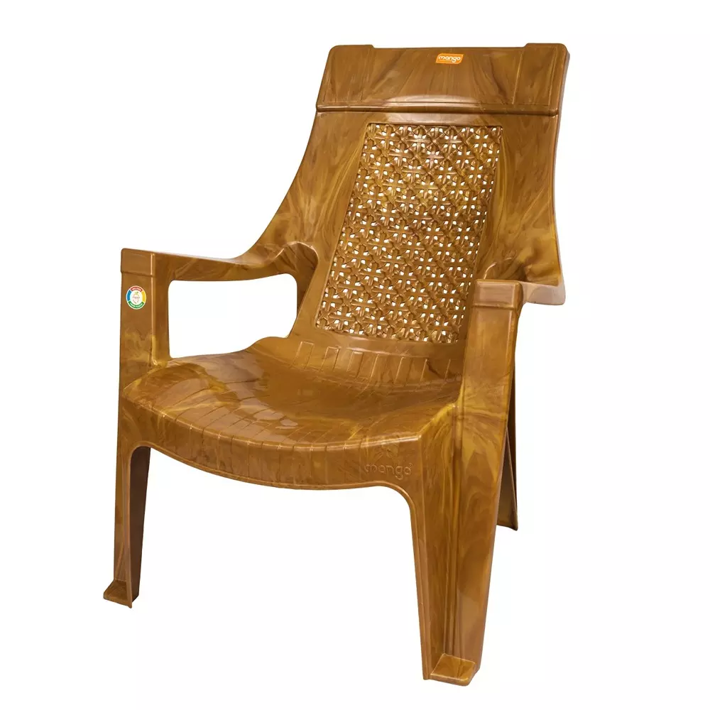 Mango Premium SIGMA Plastic Chair with Armrest 812.8x609.6x812.8 mm, Sandal Wood