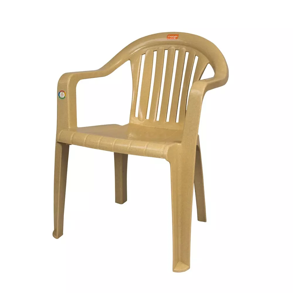 Mango Medium M 9023 Plastic Chair with Armrest 558.8x558.8x762 mm, Marble Beige