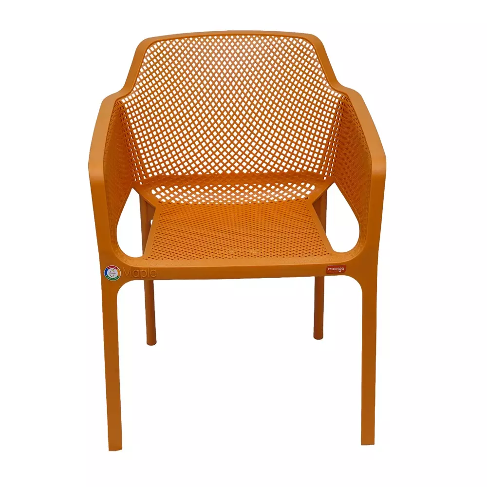 Mango Premium MAPLE Monobloc Chair with Armrest Glass Fibre Plastic 584.2x609.6x787.4 mm Sandal Yellow