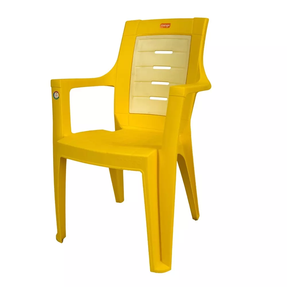 Mango Premium MAGIC Plastic Chair with Armrest 609.6x558.8x889 mm, Mango Yellow
