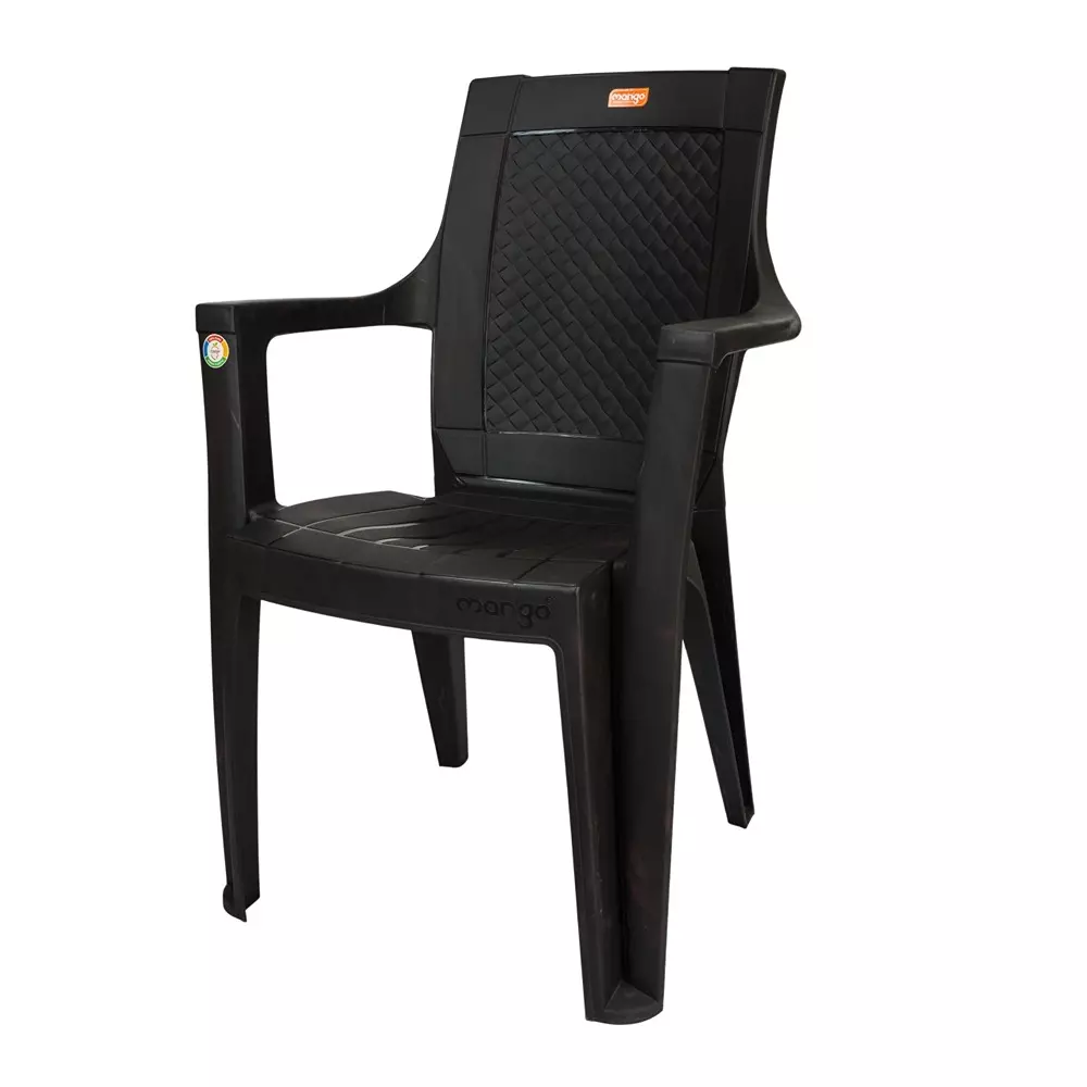 Mango Premium MINT Plastic Chair with Armrest 609.6x558.8x889 mm, Cherry Black