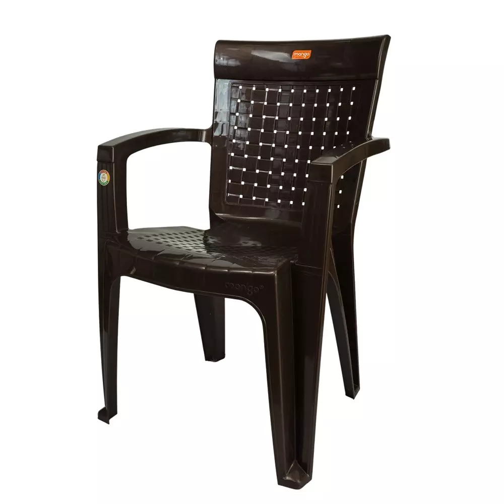 Mango Medium OPERA Plastic Chair with Armrest 584.2x558.8x863.6 mm, Weather Brown