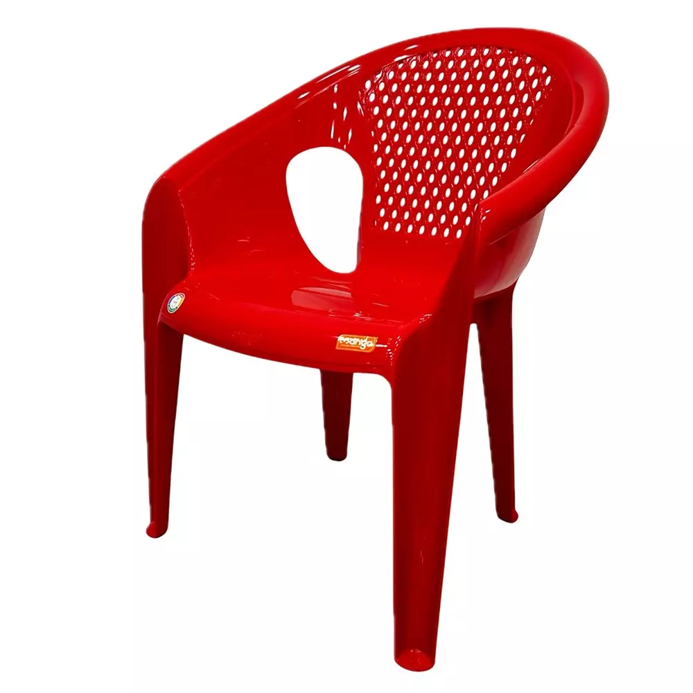 Mango Medium SUPER Plastic Chair with Armrest 635x482.6x838.2 mm, Red