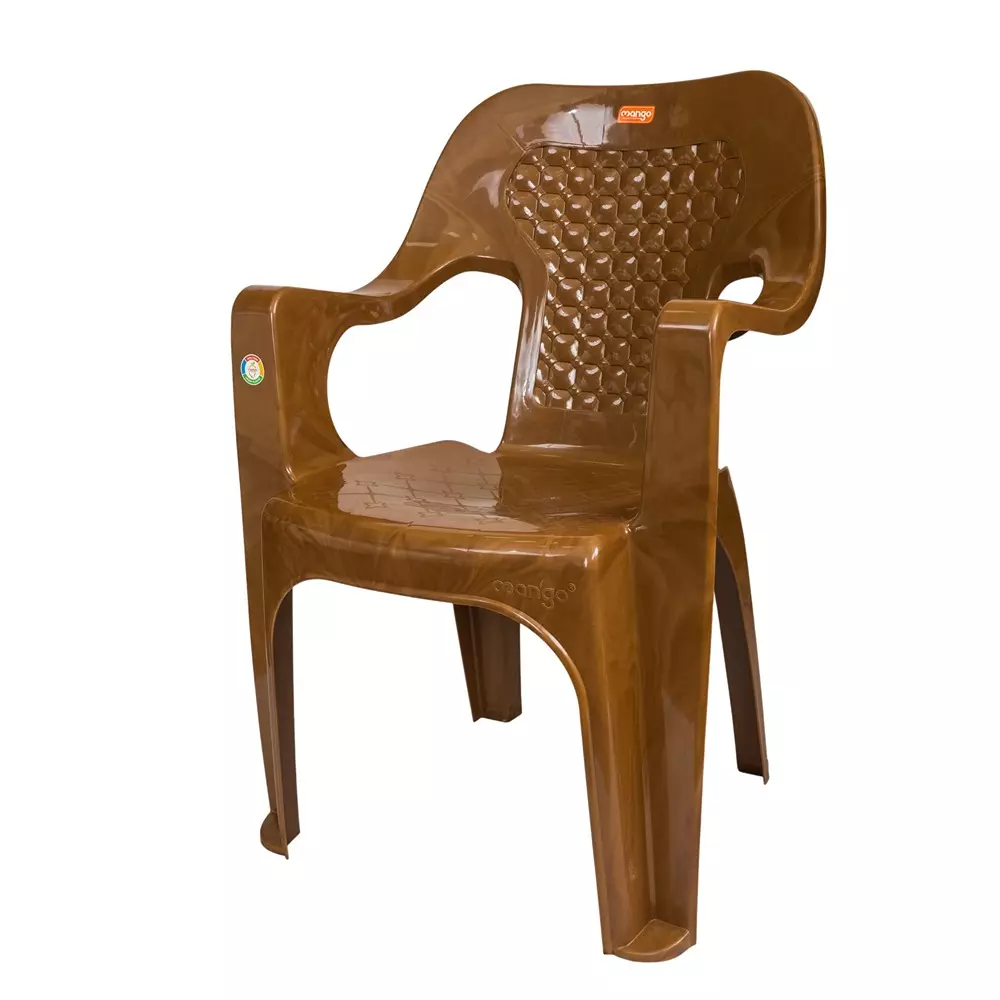 Mango Medium SWIZZ Plastic Chair with Armrest 584.2x584.2x863.6 mm, Sandal Wood