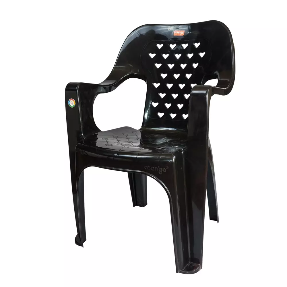 Mango Medium SYDNEY Plastic Chair with Armrest 584.2x584.2x863.6 mm, Cherry Black