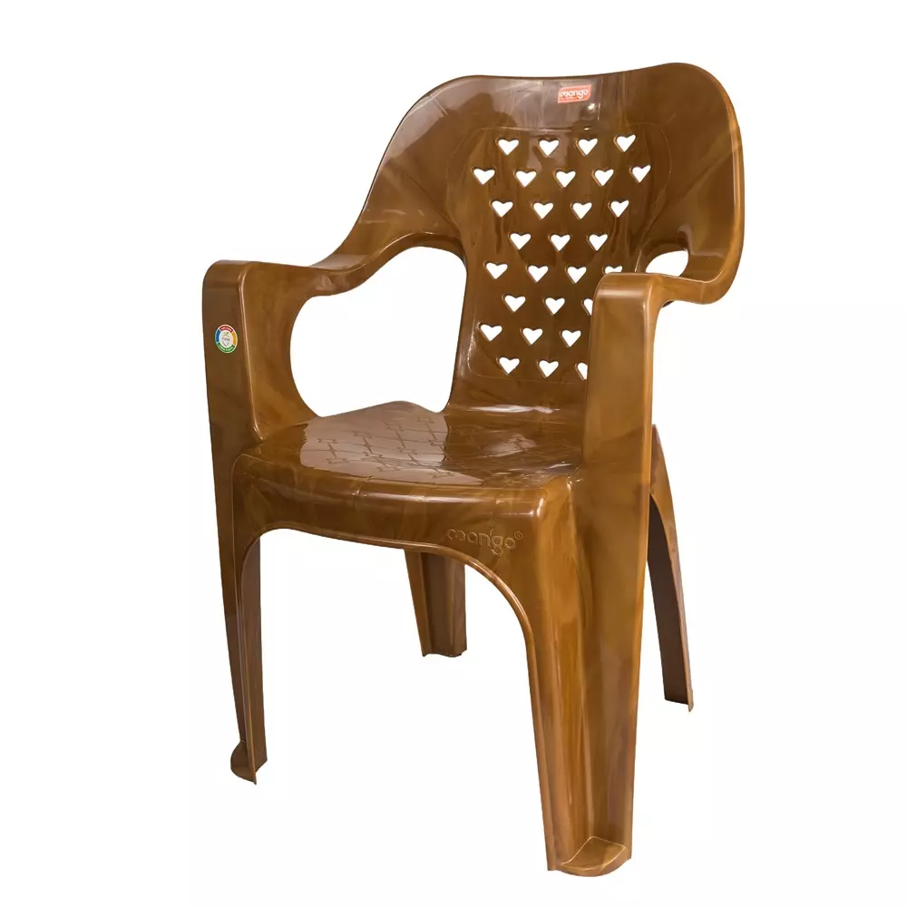 Mango Medium SYDNEY Plastic Chair with Armrest 584.2x584.2x863.6 mm, Sandal Wood
