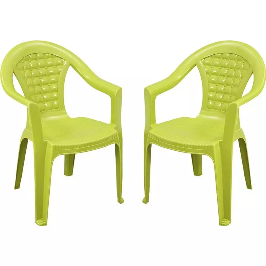 Swagath Chair With Arm Rest Meduim Back Style Plastic Mehendi Green for Home, School & Cafeteria Use, SW-310-MHGN-2 (Pack of 2 Pcs)