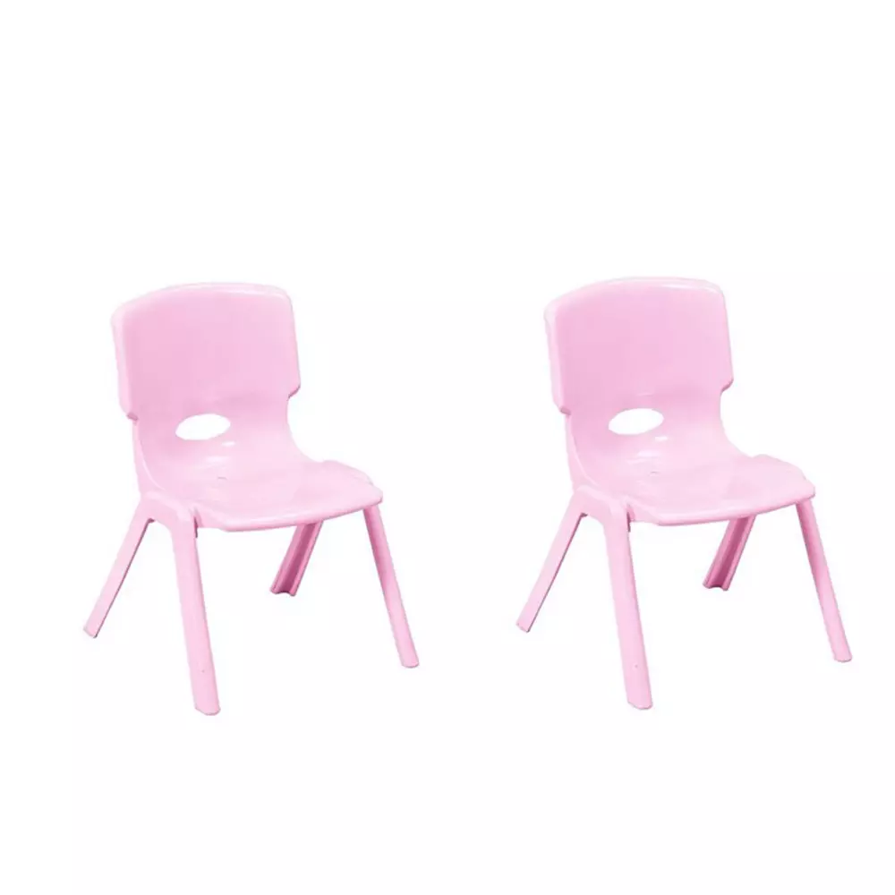 Swagath Comfortable Kids Plastic Chair Without Armrest Pink Color, Kidzy (Pack of 2 Pcs)