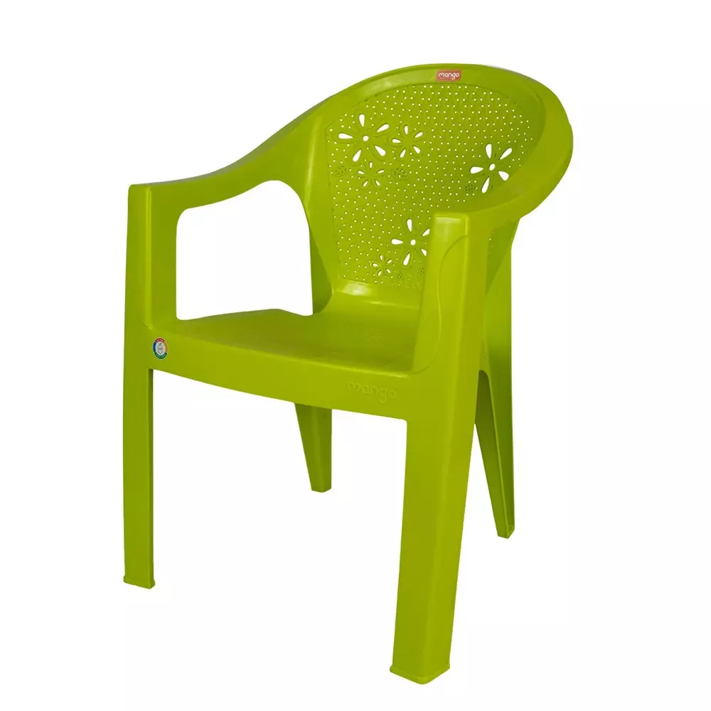 Mango Savanna Premium Chair With Armrest Citrus Green 179 Kg Load Bearing Capacity Polypropylene Plastic Medium Back