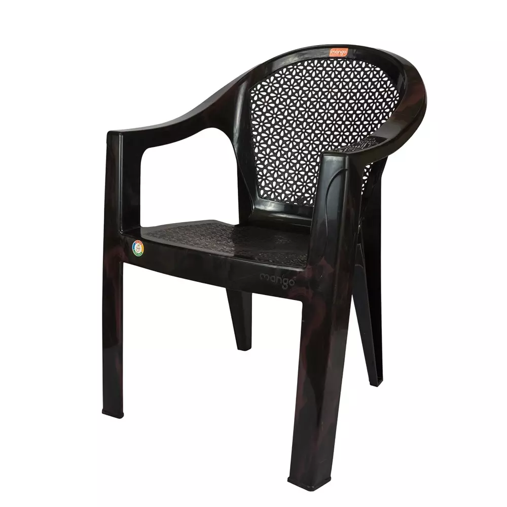 Mango Sahara Premium Chair With Armrest Cherry Back 180 Kg Load Bearing Capacity Polypropylene Plastic Medium Back
