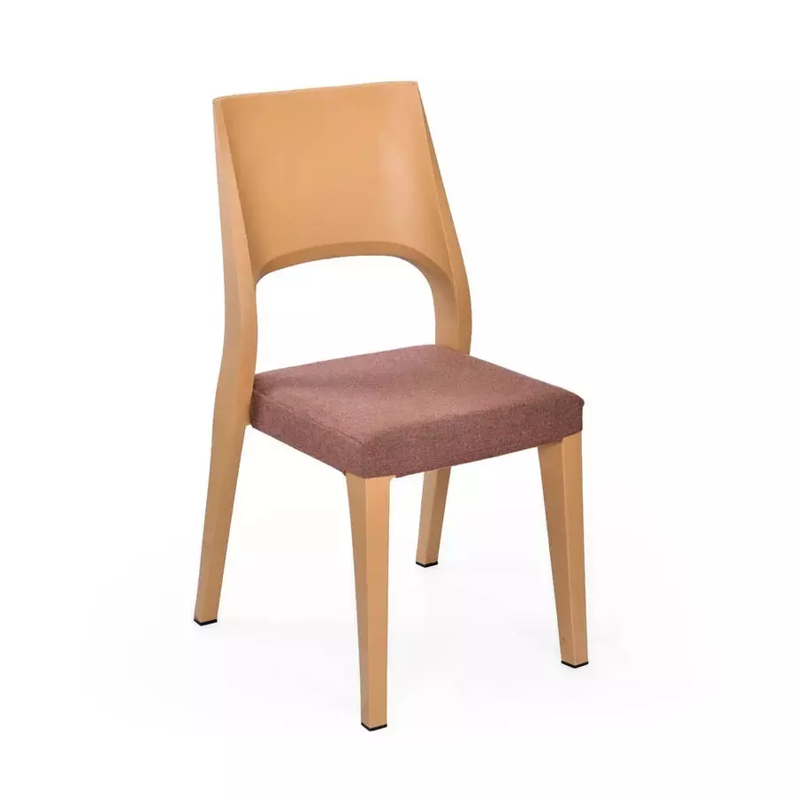 Nilkamal Ace Plastic Armless Chair With Cushion Pine Beige Color