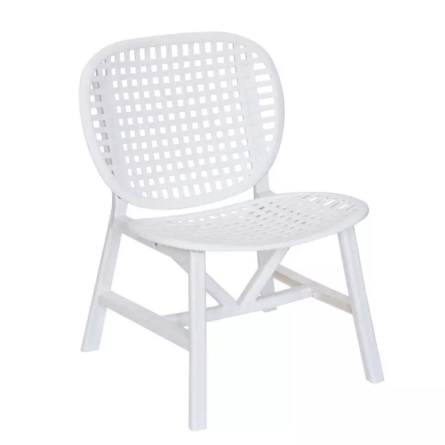 Nilkamal Arena Armless Plastic Chair Woven Style without Cushion White Color