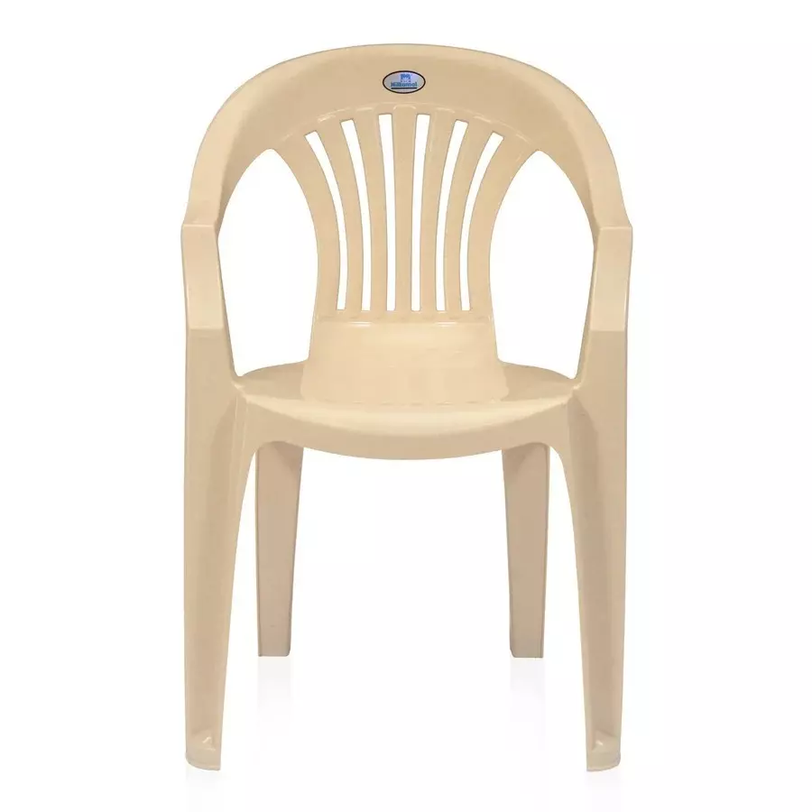 Nilkamal Plastic Armrest Chair 125 Kg Weight Capacity Marble Beige Color
