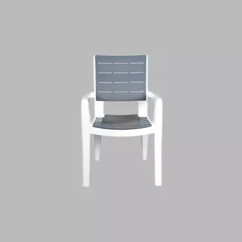 italica-designer-plastic-chair-with-arm-white-sgrey-color-5115-set-of-4