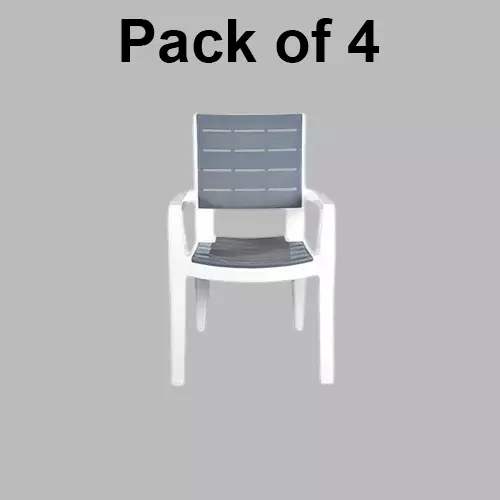 italica-designer-plastic-chair-with-arm-white-sgrey-color-5115-set-of-4
