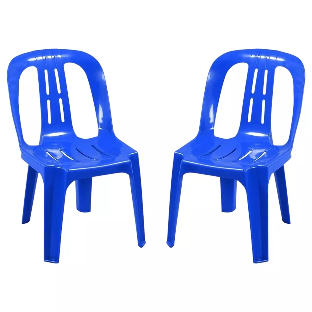 Swagath Kids Chair Junior Series Without Arm Rest PP (Polypropylene) Material 100 Kg Load Capacity Pre-Assembled Type Blue Color, NOVA-BL-2 (Pack of 2 Pcs)