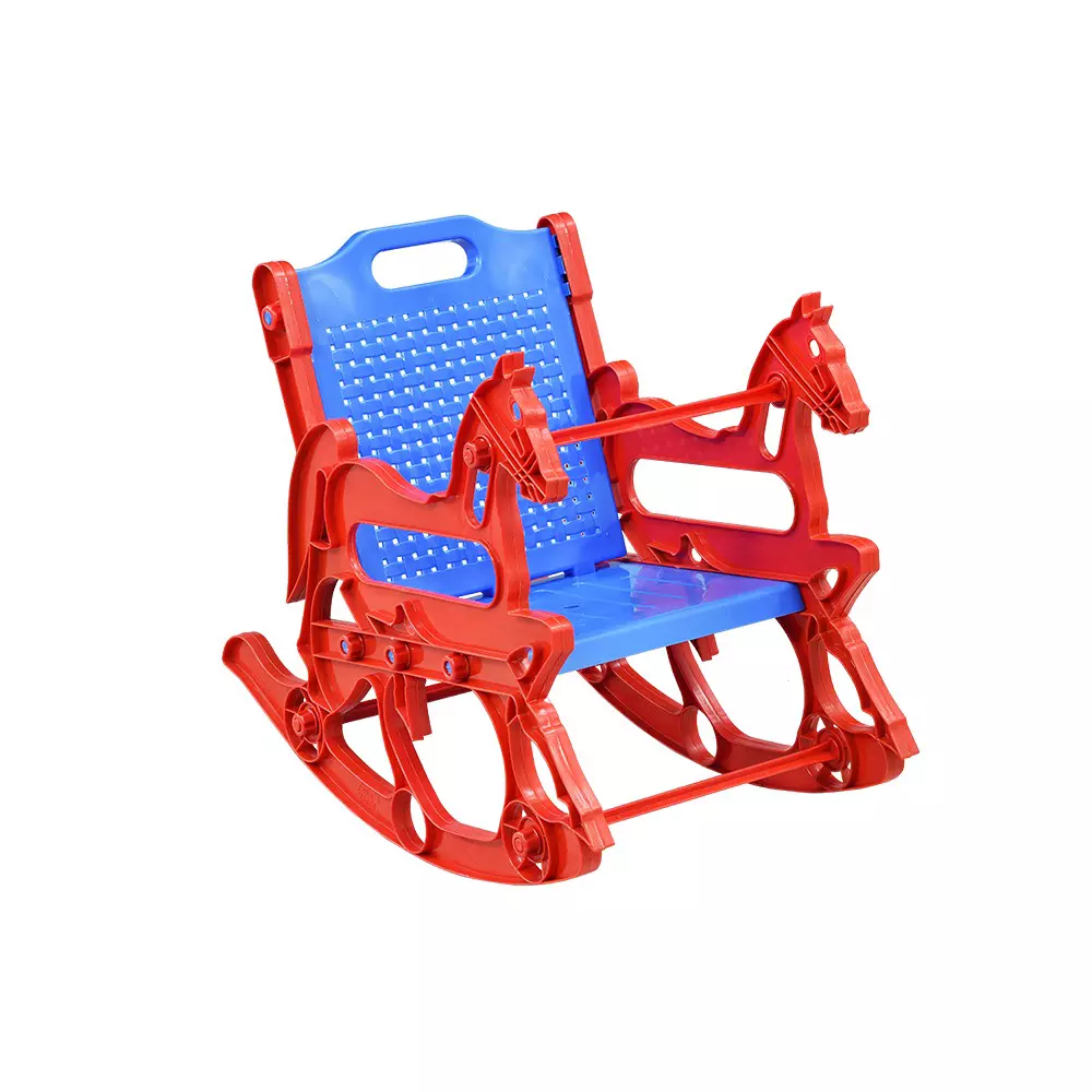 Swagath Plastic Kids Rocking Chair, Red-Blue (Set of 5)