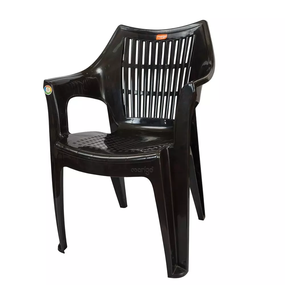 Mango Premium NIVAN Plastic Chair with Armrest 584.2x584.2x863.6 mm, Cherry Black