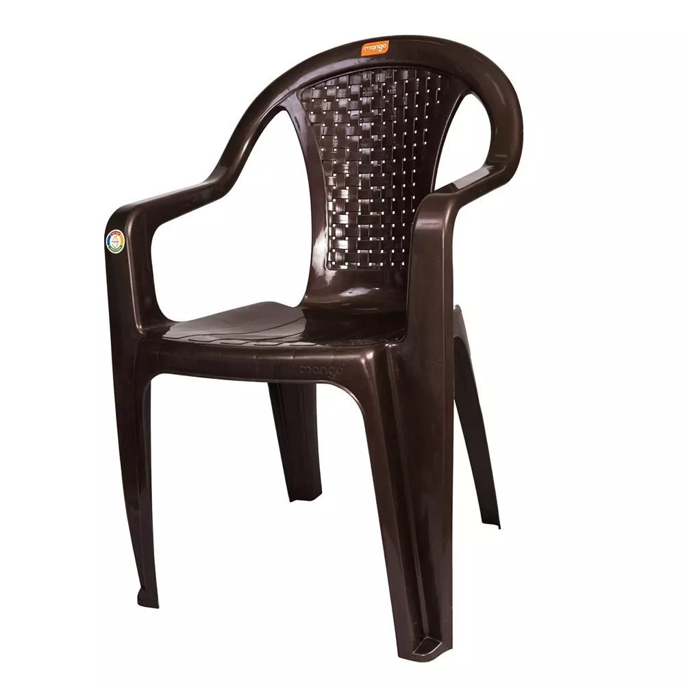 Mango Medium M 1003 Plastic Chair with Armrest 558.8x558.8x812.8 mm, Weather Brown