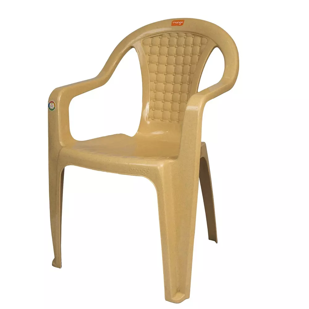 Mango Medium M 1004 Plastic Chair with Armrest 558.8x558.8x812.8 mm, Marble Beige