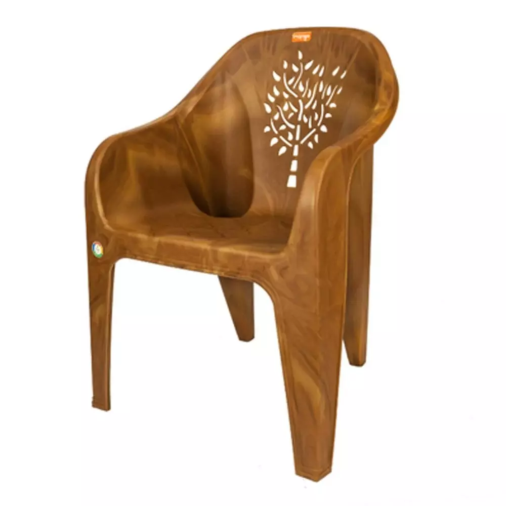 Mango Medium MUSK Plastic Chair with Armrest 560x565x805 mm Sandal Wood