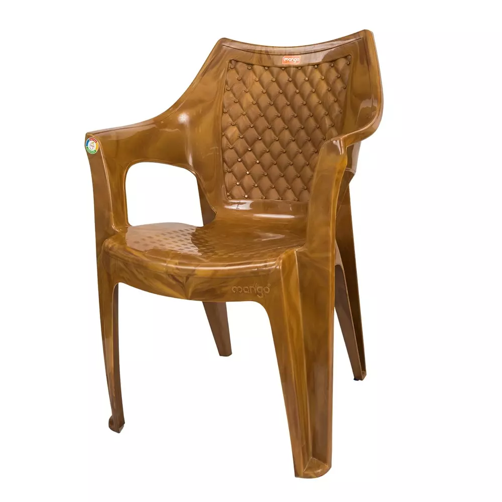 Mango Premium NIRALI Plastic Chair with Armrest 584.2x584.2x863.6 mm, Sandal Wood