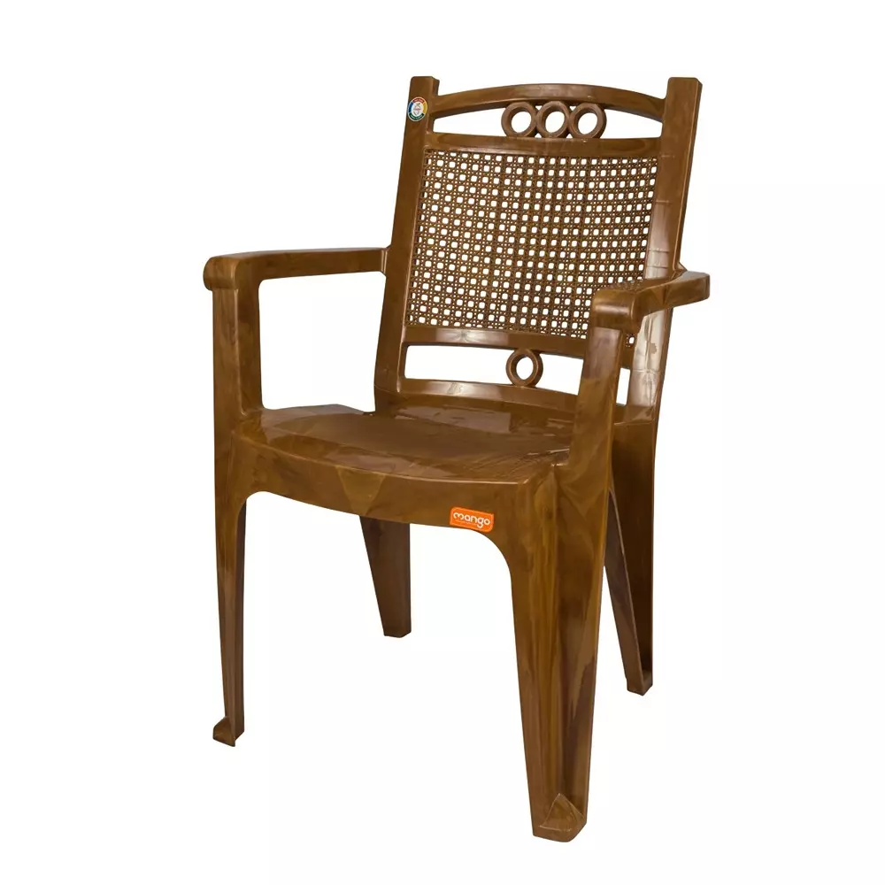 Mango Medium AUDIO Plastic Chair with Armrest 558.8x558.8x863.6 mm, Sandal Wood