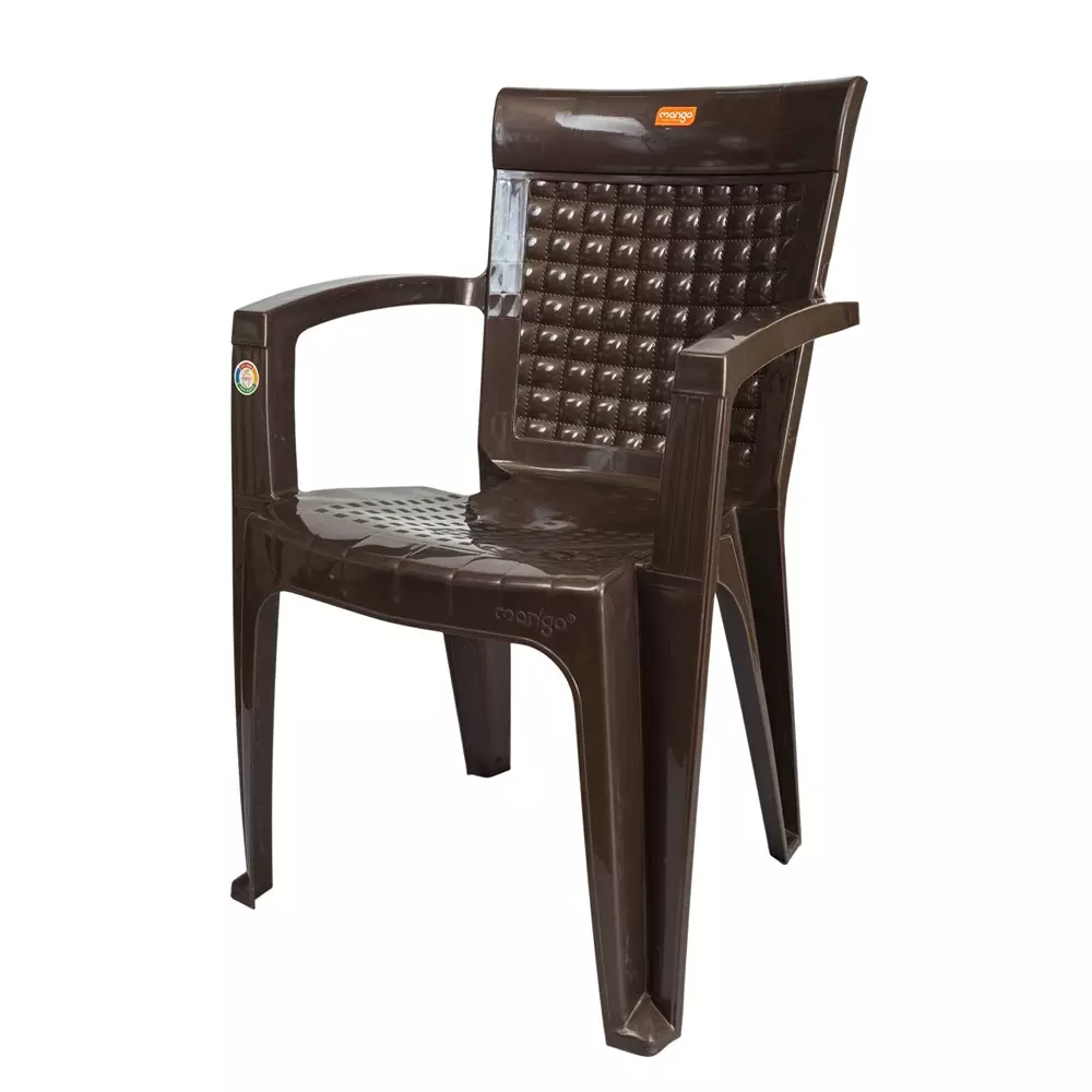 Mango Medium REMO Plastic Chair with Armrest 584.2x558.8x863.6 mm, Weather Brown