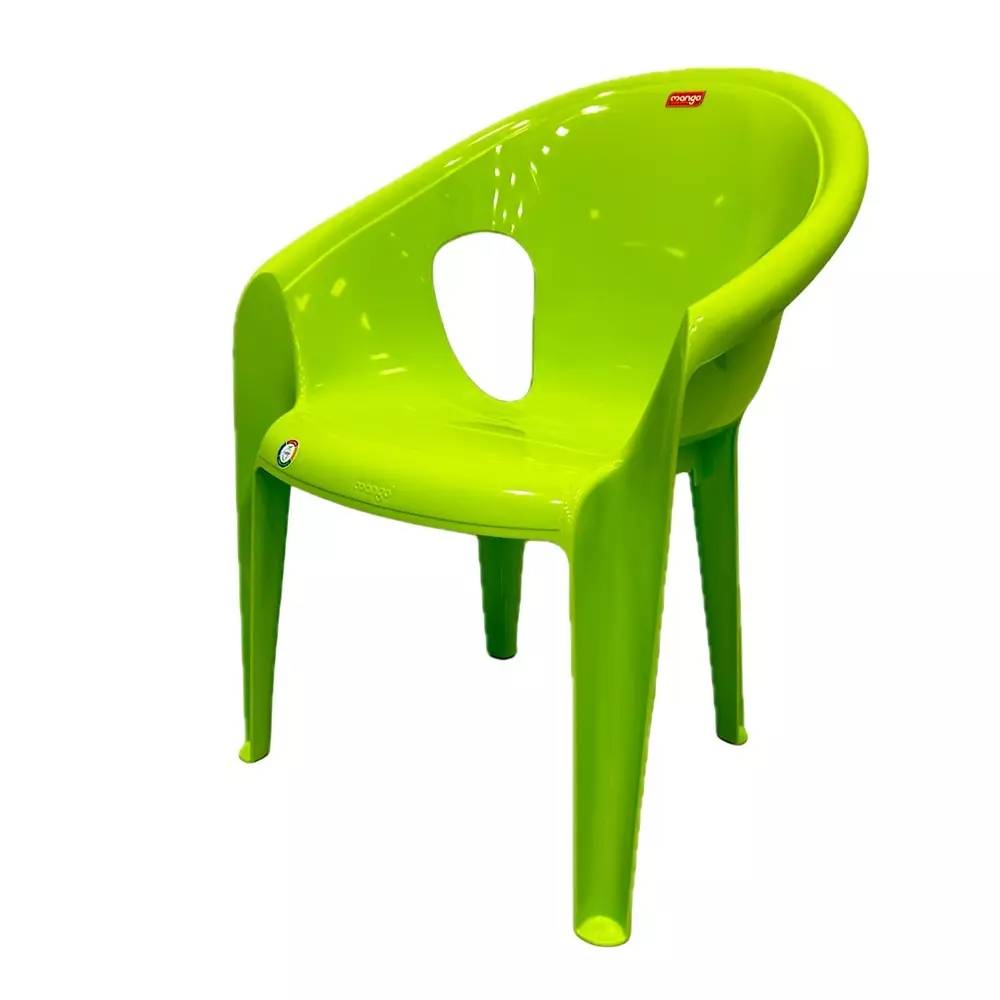 Mango Medium SHINE Plastic Chair with Armrest 635x482.6x838.2 mm, Citrus Green
