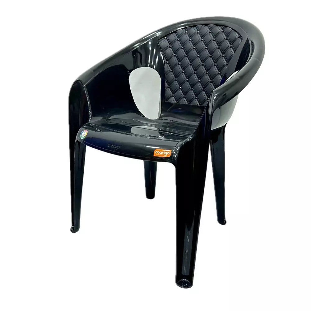 Mango Medium STAR Plastic Chair with Armrest 635x482.6x838.2 mm, Black