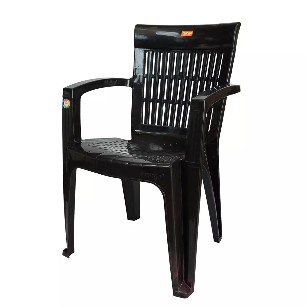 Mango Medium MEZZO Plastic Chair with Armrest 584.2x558.8x863.6 mm, Cherry Black