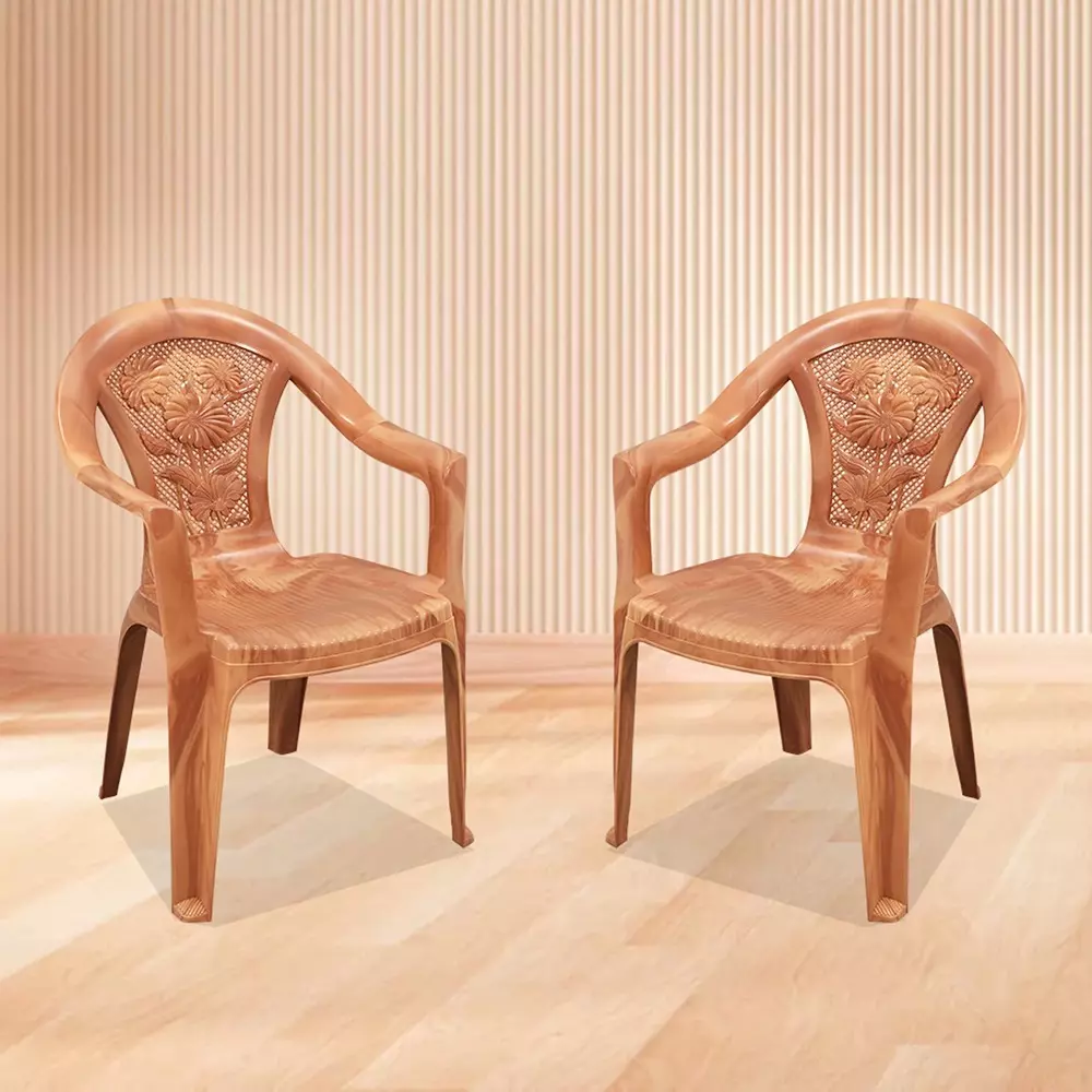 swagath-plastic-chair-with-armrest-sandal-wood-color-for-cafe-home-and-office-sw-308-pack-of-2-pcs
