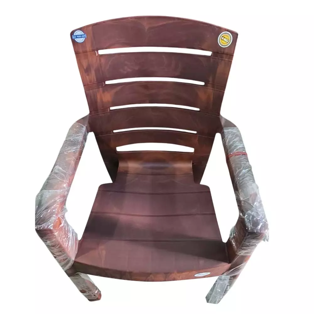 Activa Heavy Duty Plastic Chairs Matt Pattern Up to 200 Kg Weight Capacity Brown (Pack of 6 Pcs)