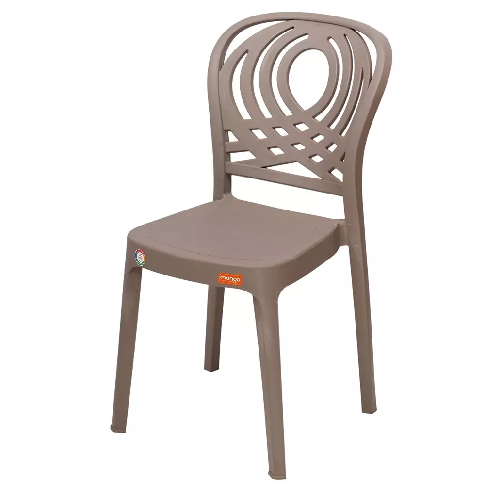 Mango Sizzler Cafe Chair With Armless Gray 150 Kg Load Bearing Capacity Glass Filled Plastic Medium Back Horeca Design
