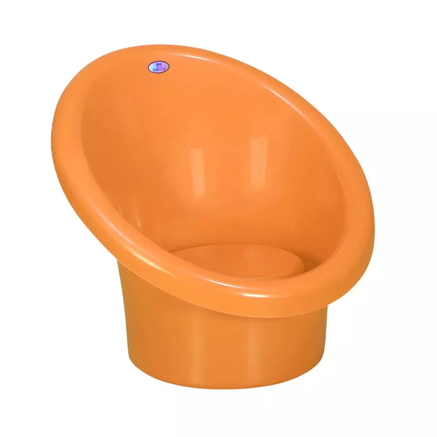 Nilkamal Lounger Plastic Chair Without Cushion Orange Color