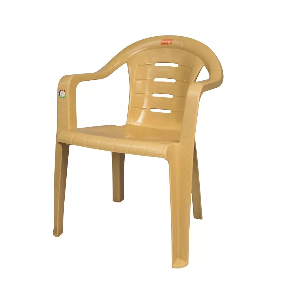 Mango Medium M 9025 Plastic Chair with Armrest 558.8x558.8x762 mm, Marble Beige