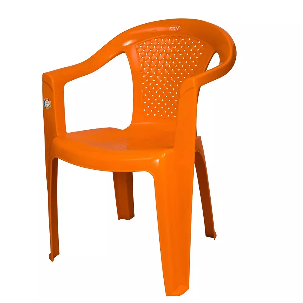 Mango Economy M 1008 Plastic Chair with Armrest 558.8x558.8x787.4 mm, Mango Orange