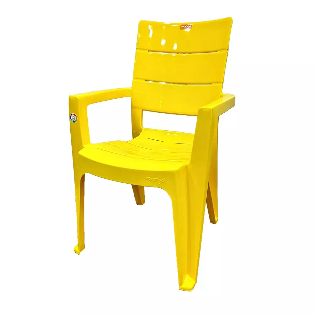 Mango Premium AMAZING Plastic Chair with Armrest 609.6x533.4x889 mm, Mango Yellow