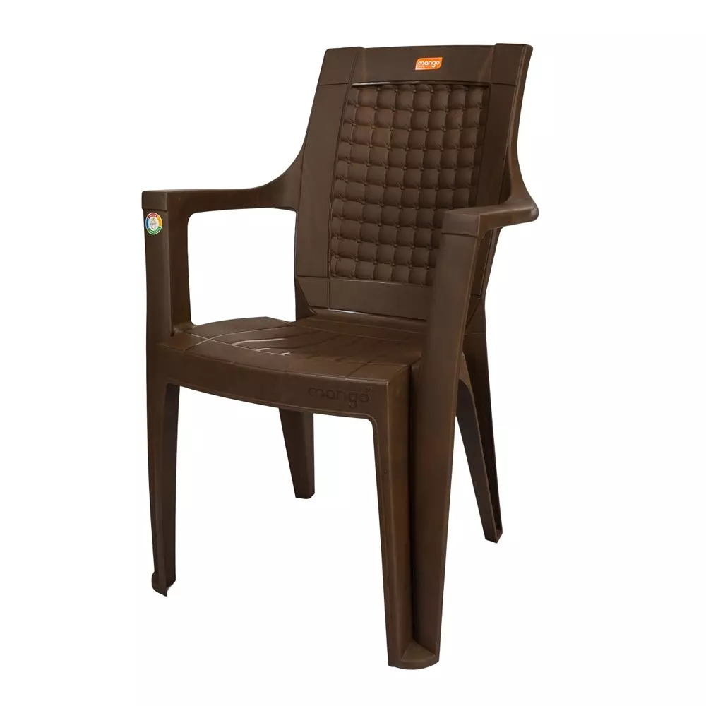 Mango Premium MAJESTIC Plastic Chair with Armrest 609.6x558.8x889 mm, Teak Wood