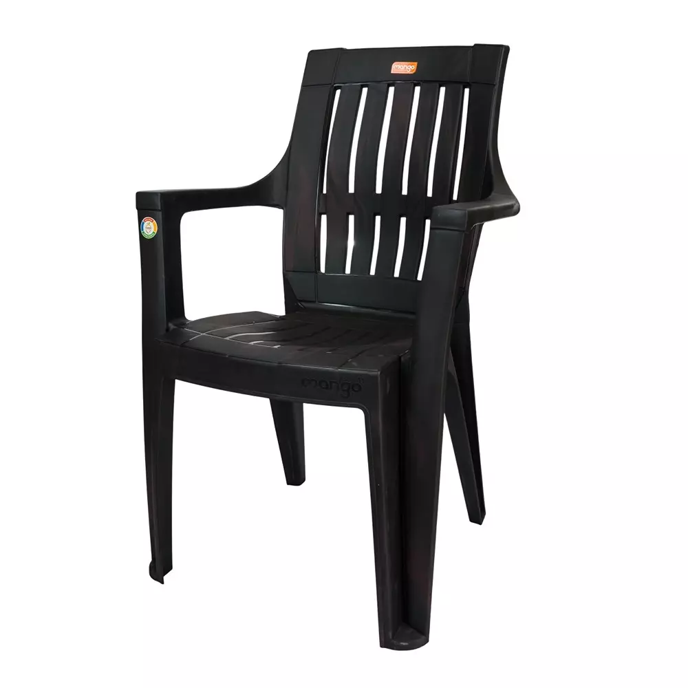 Mango Premium MELODY Plastic Chair with Armrest 609.6x558.8x889 mm, Cherry Black