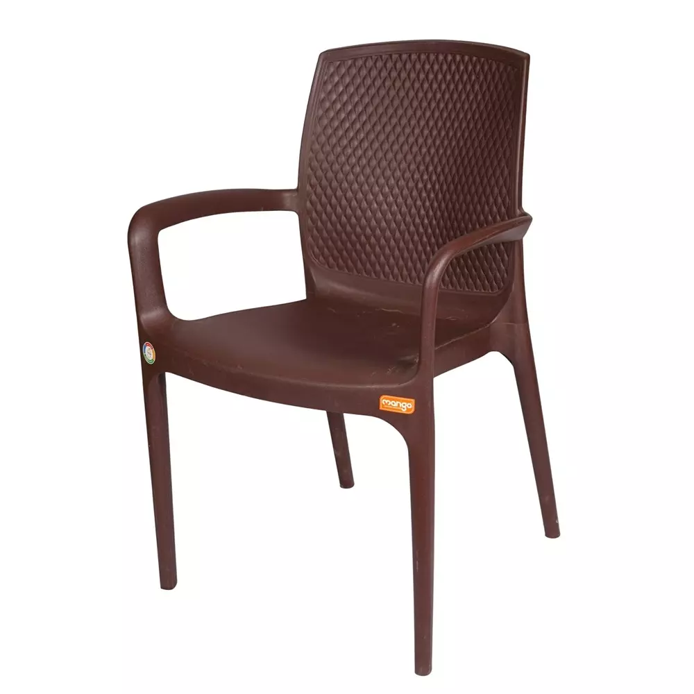 Mango Premium MILAN Plastic Chair with Armrest 508x558.8x838.2 mm, Globus Brown
