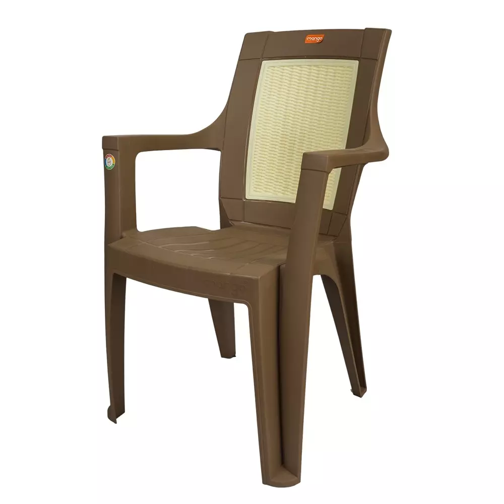 Mango Premium MIRACLE Plastic Chair with Armrest 609.6x558.8x889 mm, Dark Beige