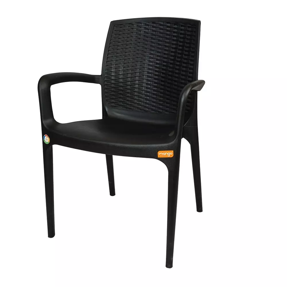 Mango Premium PARIS Plastic Chair with Armrest 508x584.2x838.2 mm, Jet Black