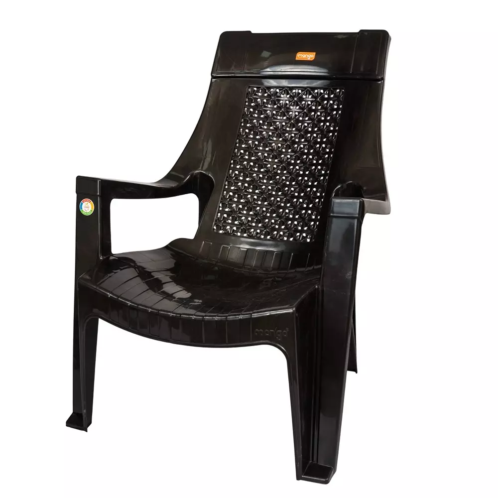 Mango Premium SIGMA Plastic Chair with Armrest 812.8x609.6x812.8 mm, Cherry Black