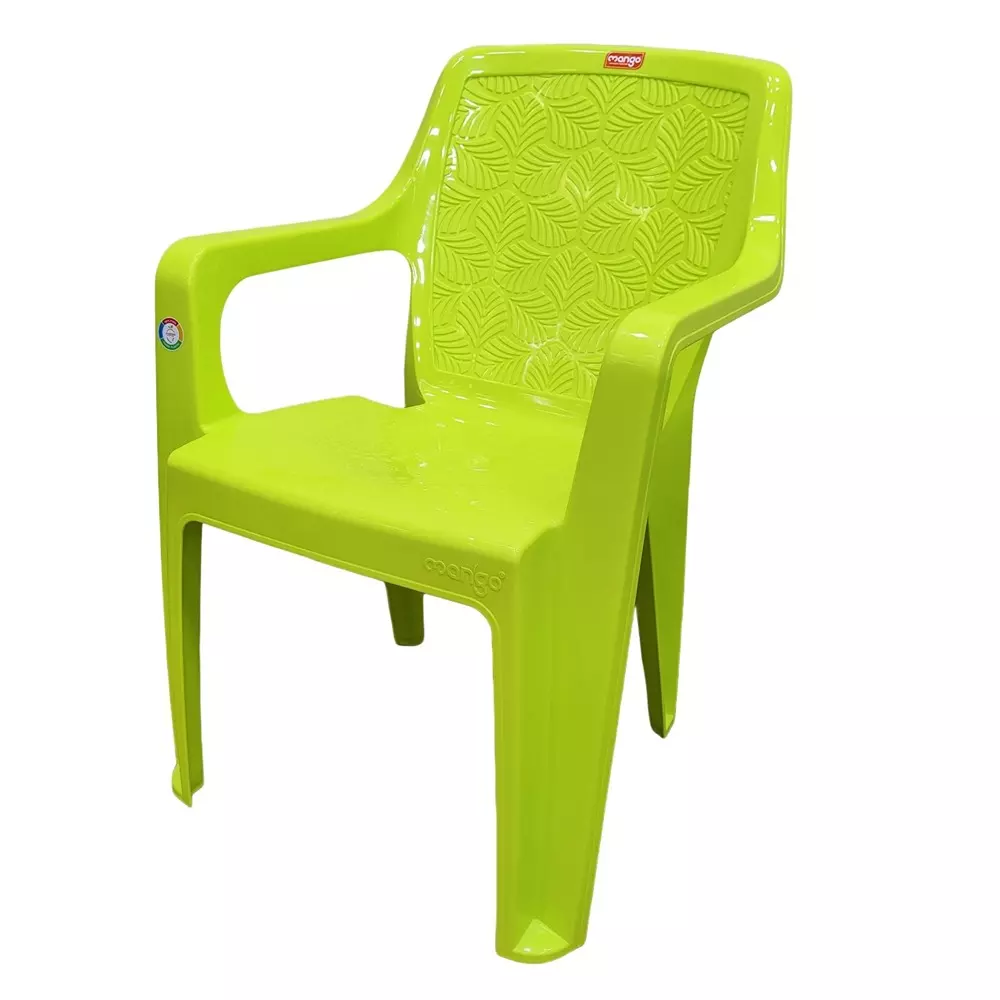 Mango Medium SATIN Plastic Chair with Armrest 439.42x548.64x812.8 mm, Citrus Green