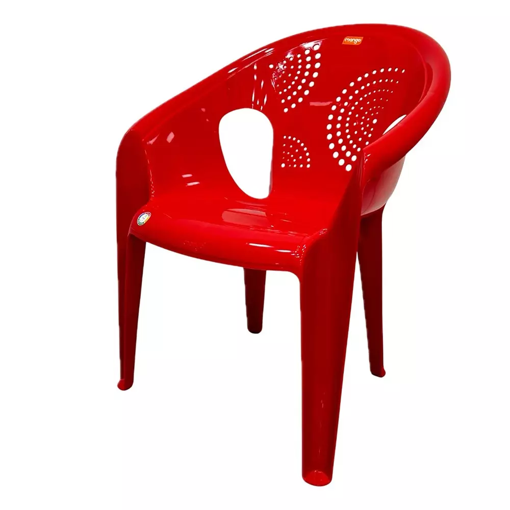 Mango Medium SUN Plastic Chair with Armrest 635x482.6x838.2 mm, Red